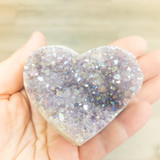 Angel Aura Amethyst Druzy Heart
