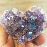 Angel Aura Amethyst Druzy Heart