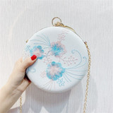 Round Shape Flower Evening Clutch Bag