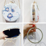 Round Shape Flower Evening Clutch Bag
