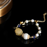 Handmade Fresh Water Pearl Natural Stone Adjustable Bracelet