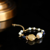 Handmade Fresh Water Pearl Natural Stone Adjustable Bracelet