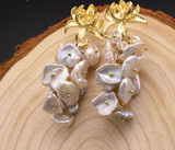Pearl Dangle Flower Drop Earrings
