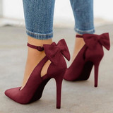 Pointed Toe Buckle Strap Butterfly Wedding Shoes