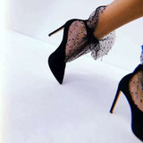 Fashionable Lace High Heels