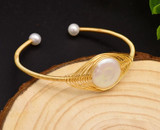 Handmade Natural Pearl Fine Jewelry Bangle