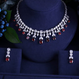 Sparking Cubic Zircon Drop Earring Necklace