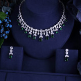 Sparking Cubic Zircon Drop Earring Necklace