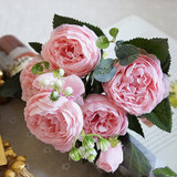 Rose Peony Artificial Silk Flowers Wedding Bouquet