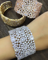 Designer Zircon Micro Pave Cuff Bangle