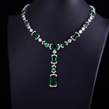 Crystal Zircon Earrings and Necklace Bridal Jewelry Set