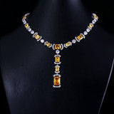 Crystal Zircon Earrings and Necklace Bridal Jewelry Set