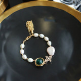 Natural Baroque Pearl Glaze Adjustable Bracelet