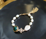 Natural Baroque Pearl Glaze Adjustable Bracelet