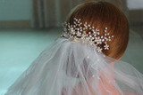 3Pc. Handmade Pearl Bead Bridal Hair Jewelry