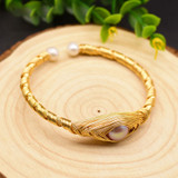 Natural Fresh Water Purple Pearl Adjustable Bangle
