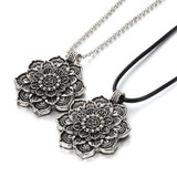 Vintage Lotus Flower Pendant Necklace