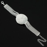 Silver Round Crystal Chain Bridal Bracelet Silver Round Crystal Chain Bridal Bracelet