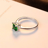 Emerald Stone 925 Sterling Silver Ring