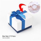 Round Fire Opal Rings Rose Gold Engagement Ring with Gift Box