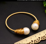 Handmade Natural Fresh Water Pearl Adjustable Bangle