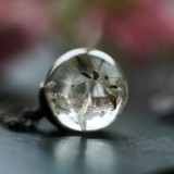 Real Dried Flowers Dandelions Resin Pendant Necklace