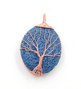 Sedmart Tree of Life Pendant Amethyst Rose Crystal Chakra Gemstone Necklace