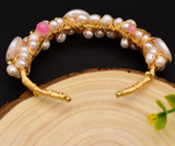 Original Natural Fresh Water Baroque Pearl Bangle Bracelet