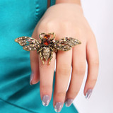 Colorful Crystal Stone Inlaid Bee Fashionable Ring