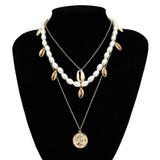 Pearl Choker Seashell Pendant Necklace