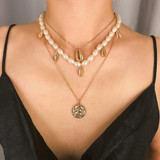 Pearl Choker Seashell Pendant Necklace
