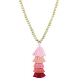 Natural Ivory White Wood Beaded Necklace