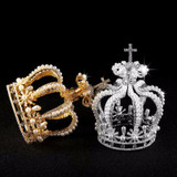 Cross Baroque Style Vintage Crystal Tiara