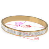 Rhinestone Stainless Steel Bangle Multicolor