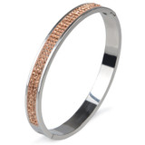 Rhinestone Stainless Steel Bangle Multicolor