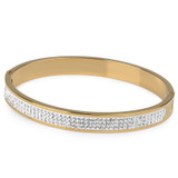 Rhinestone Stainless Steel Bangle Multicolor