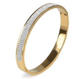 Rhinestone Stainless Steel Bangle Multicolor