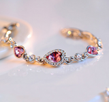 Ocean Heart Crystal Silver Bracelet