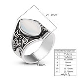 Vintage Silver Big Stone Ring for Women