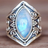 Vintage Silver Big Stone Ring for Women