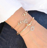 Leaf Knot Hand Cuff Link Chain Bracelet
