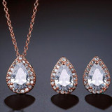 Teardrops Shape Dangle Earrings Necklace