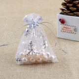 50 Pc. Snowflake White Jewelry Candy Organza Pouch