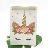6 Pc. White/Pink Unicorn Paper Bag DIY Party