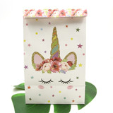 6 Pc. White/Pink Unicorn Paper Bag DIY Party