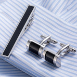 Elegant Tie Clip Cufflinks Set