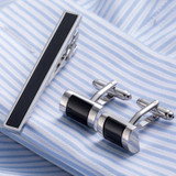 Elegant Tie Clip Cufflinks Set