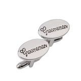 Silver Oval Cuff-links