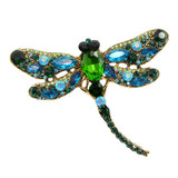 Crystal Vintage Dragonfly Brooches Pin