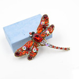 Crystal Vintage Dragonfly Brooches Pin